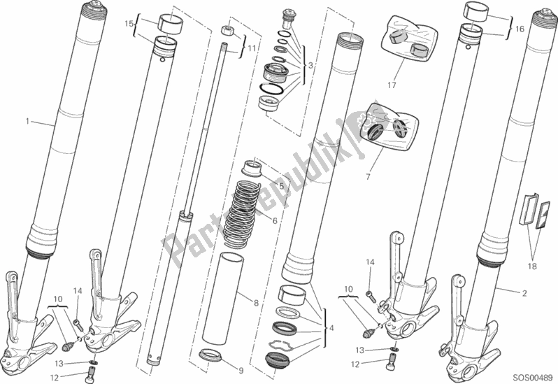 Todas las partes para 21a - Horquilla Delantera de Ducati Multistrada 1200 ABS Thailand 2014 Todas las partes para 21a - Horquilla Delantera de Ducati Multistrada 1200 ABS Thailand 2014